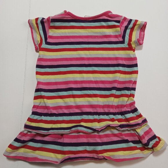 H&M HM Gold Butterfly Light Jersey Knit Dress Sz 9-12 Months Rainbow Stripe - Picture 8 of 8